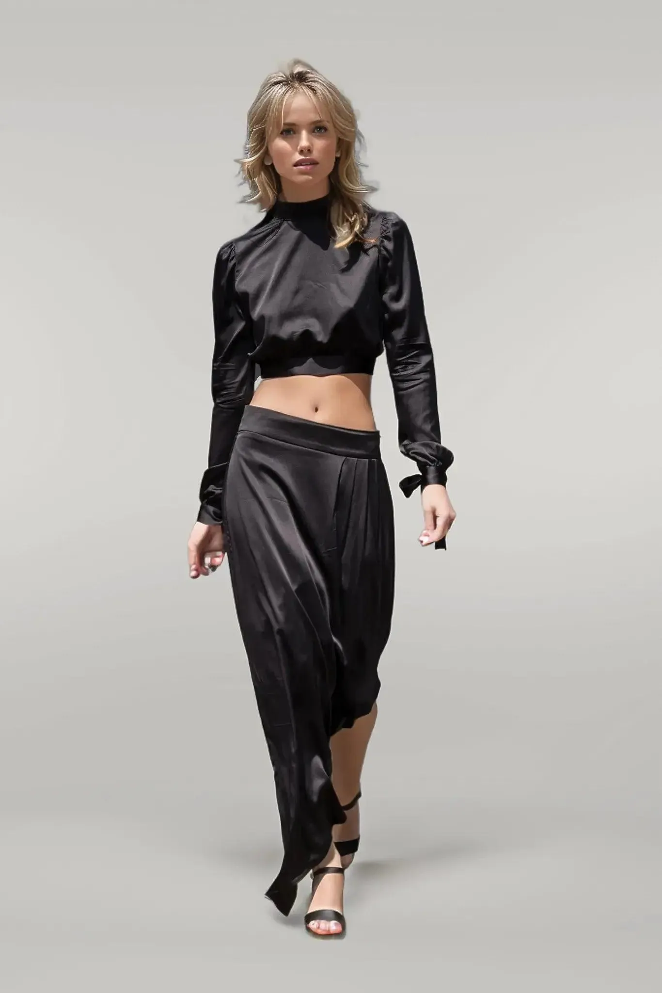 Cascade Silk Pleated Skirt (Chartreuse)