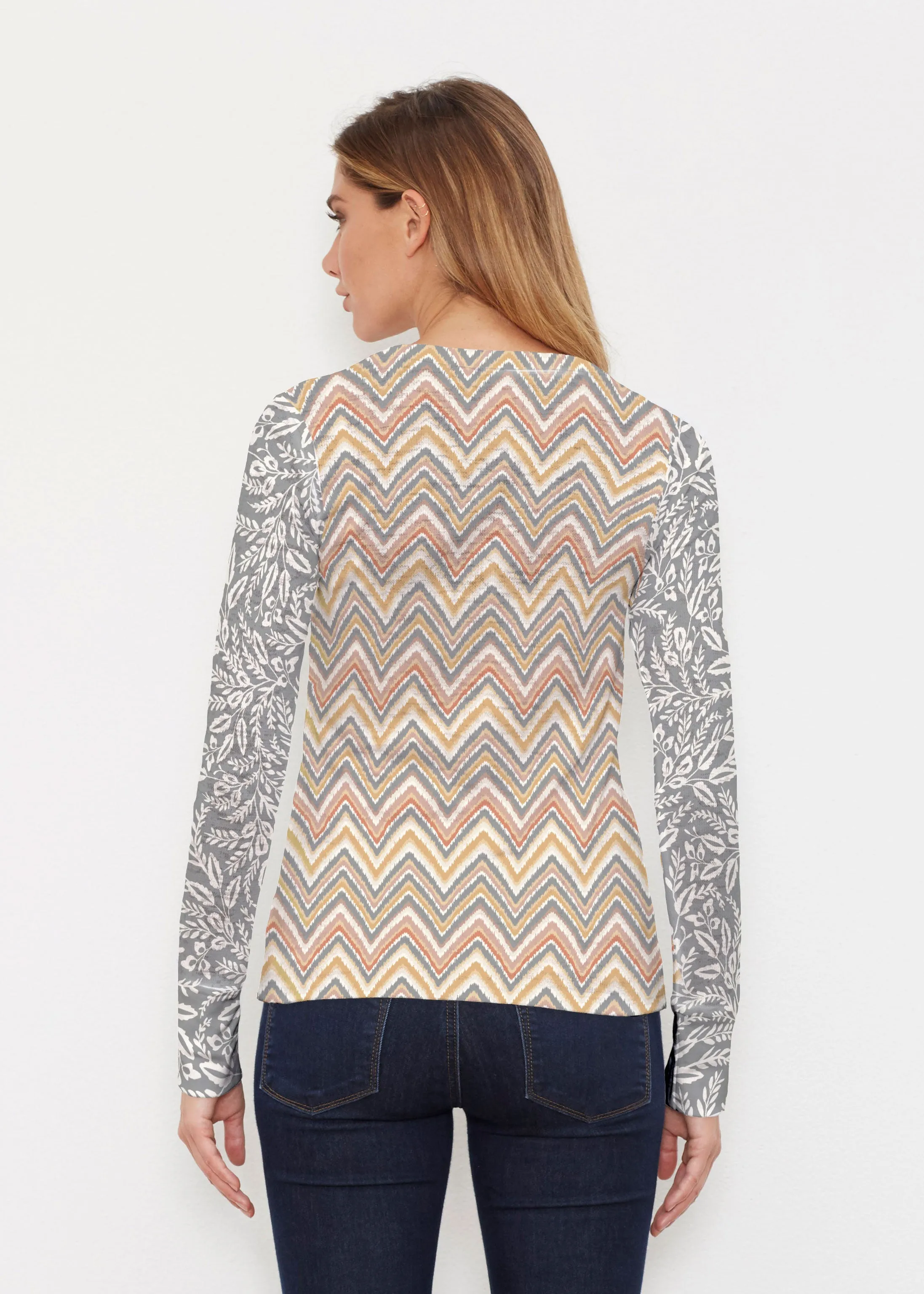Chevron Vine (8017) ~ Thermal Long Sleeve Crew Shirt
