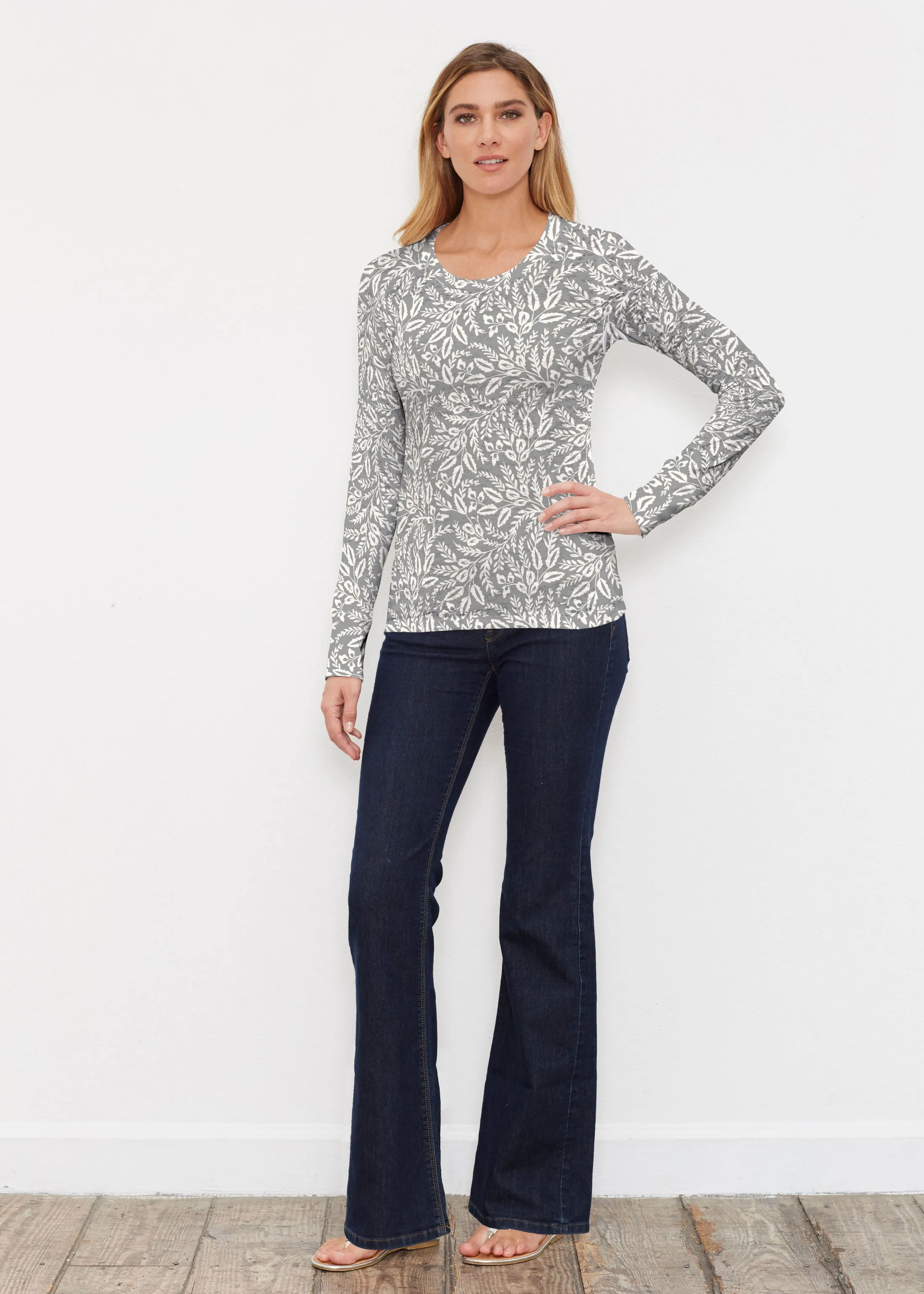 Chevron Vine (8017) ~ Thermal Long Sleeve Crew Shirt
