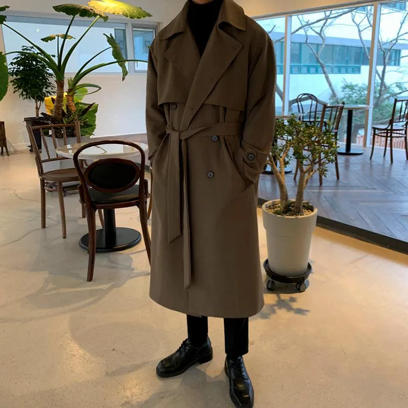 Chicmy-Korean style, Korean men's outfit, minimalist style, street fashion  Winter Outfits LONG TRENCH COAT