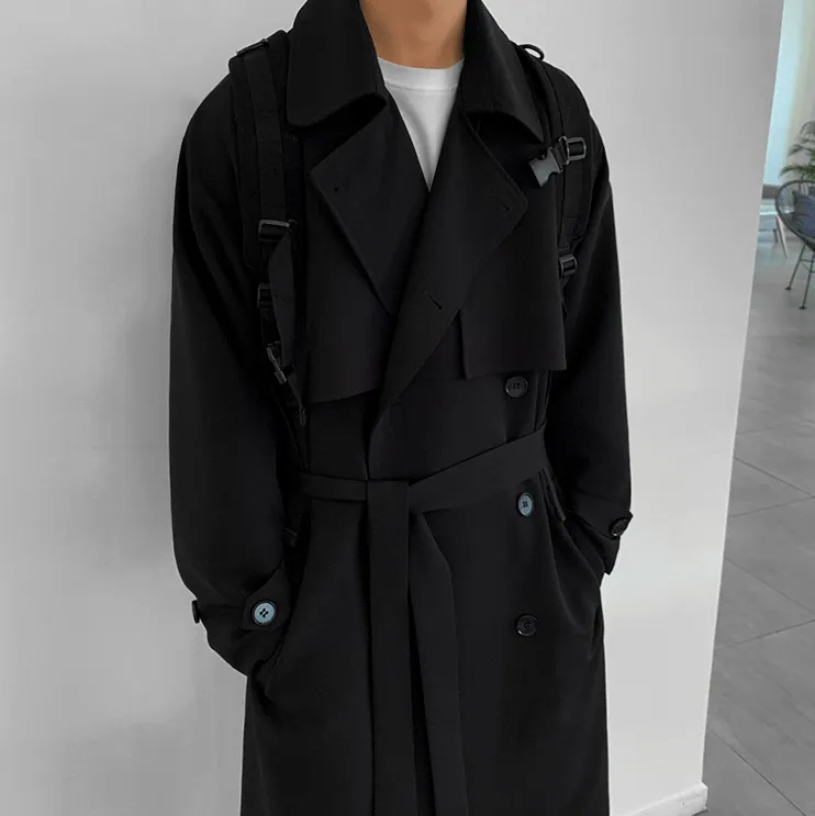 Chicmy-Korean style, Korean men's outfit, minimalist style, street fashion  Winter Outfits LONG TRENCH COAT