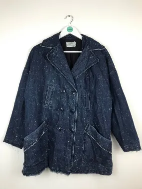 Current/Elliott Womens Denim Pea Coat | UK14 | Blue