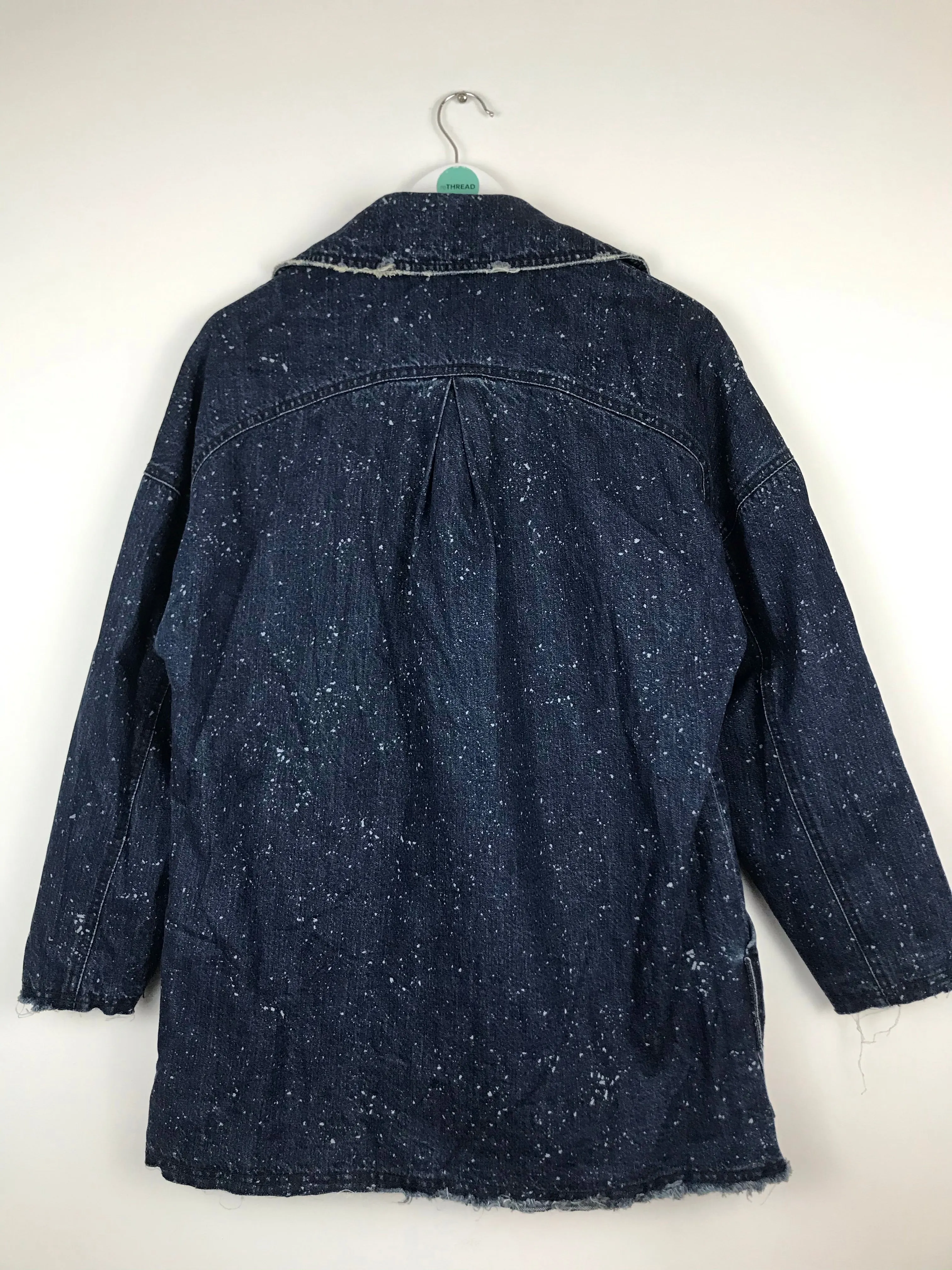 Current/Elliott Womens Denim Pea Coat | UK14 | Blue