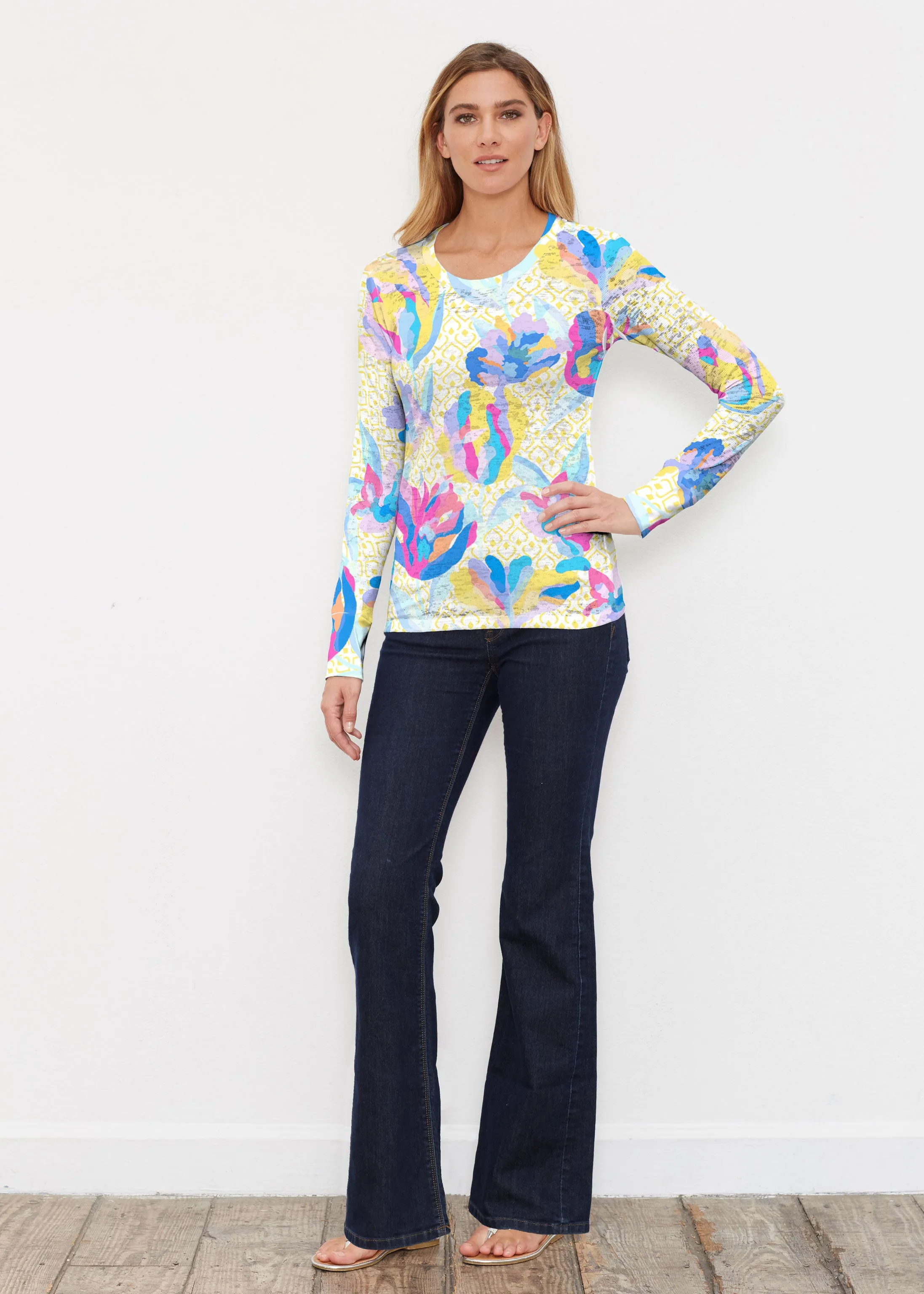 Floral Spades (8048) ~ Thermal Long Sleeve Crew Shirt
