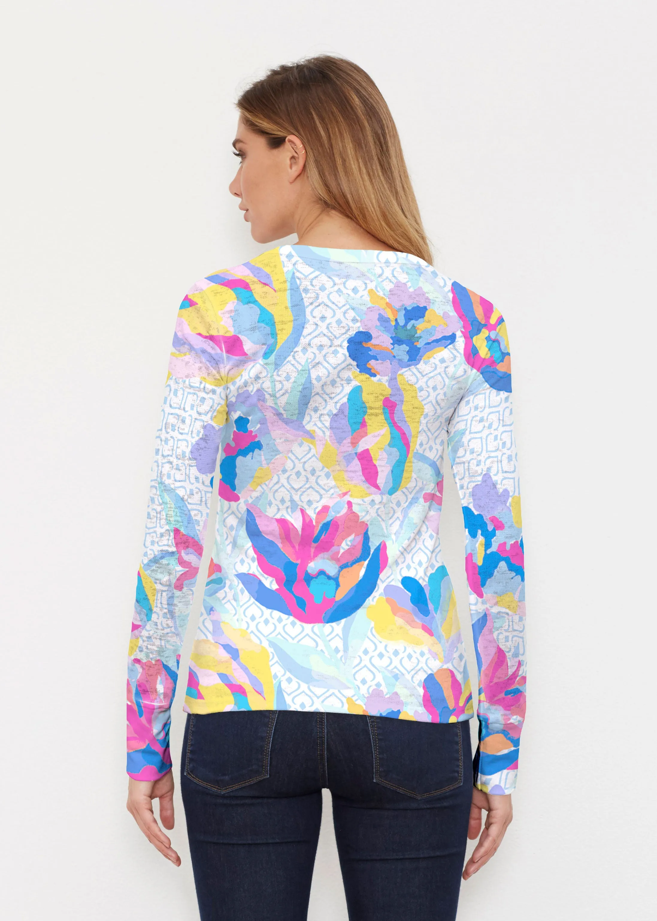 Floral Spades (8048) ~ Thermal Long Sleeve Crew Shirt