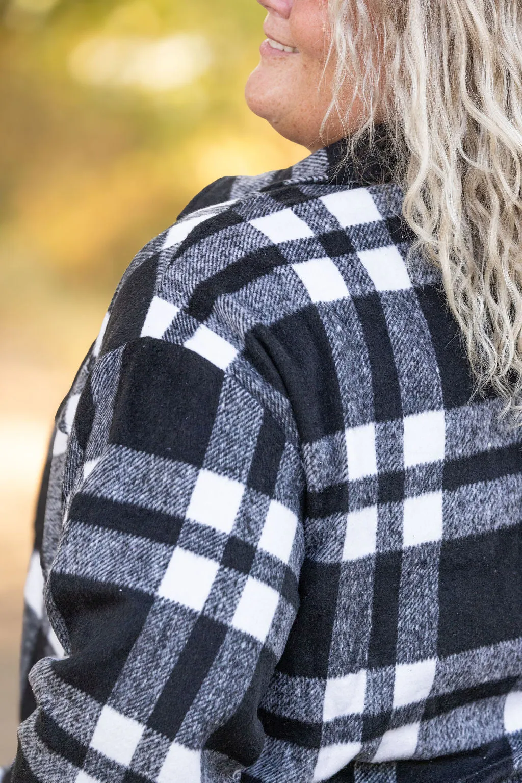 IN STOCK Norah Plaid Shacket - Classic Black and White