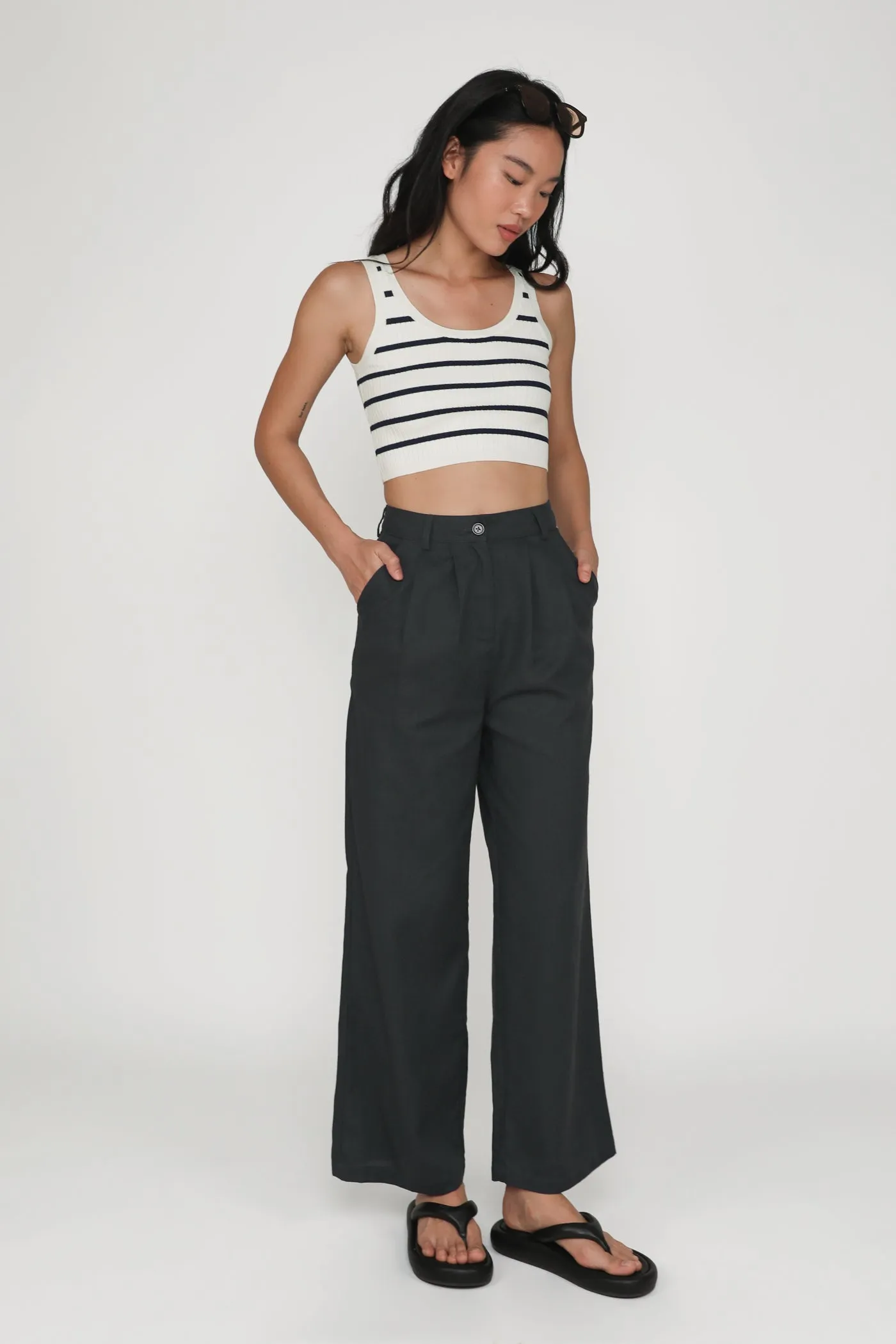Kason Pleated Linen Pants