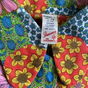 Late 60s/ Early 70s Stoneswear Flowered Blouse & Scarf