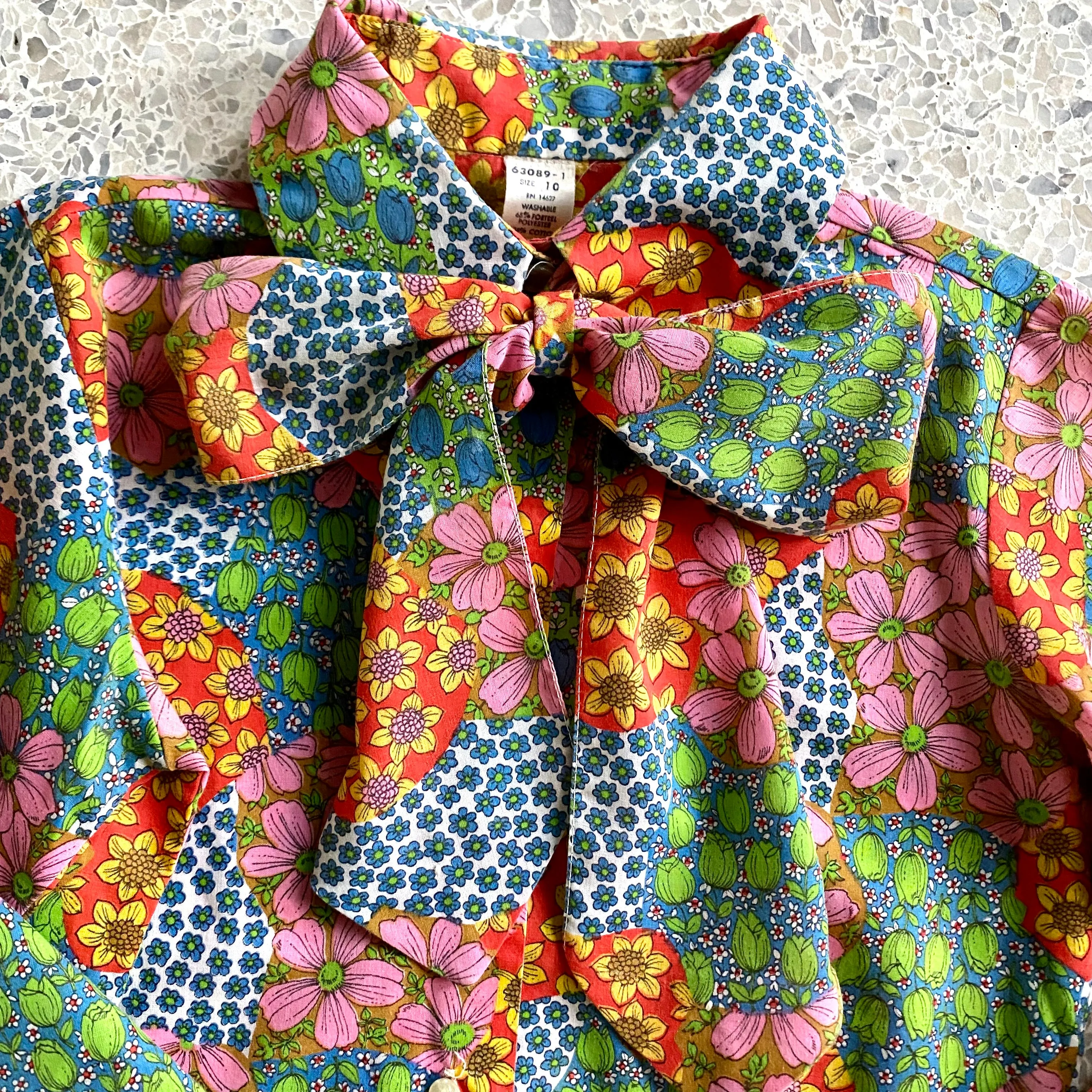 Late 60s/ Early 70s Stoneswear Flowered Blouse & Scarf