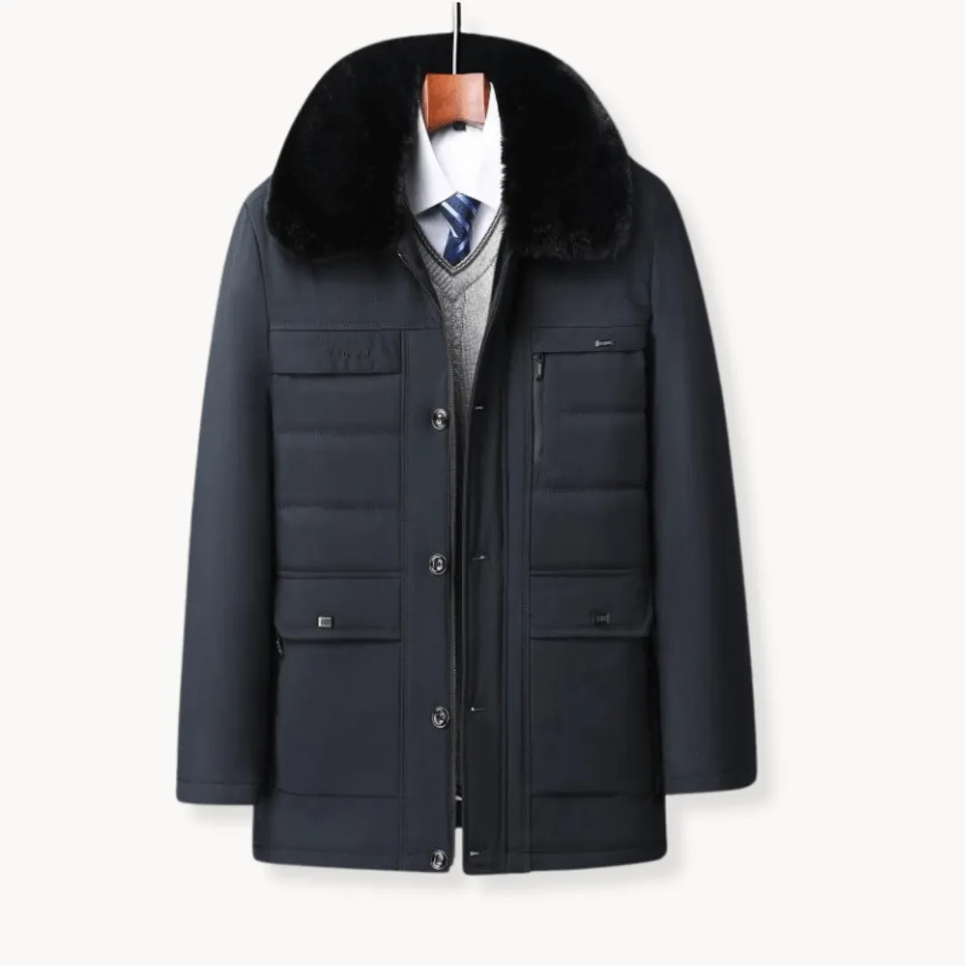 Luxury Quilted Winter Coat with Fur Collar