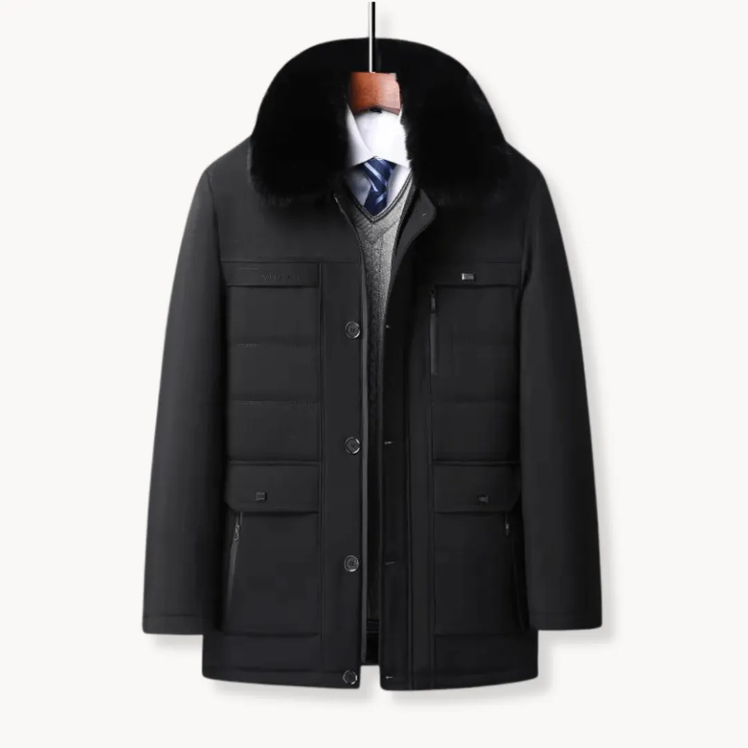 Luxury Quilted Winter Coat with Fur Collar