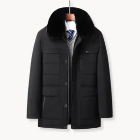 Luxury Quilted Winter Coat with Fur Collar