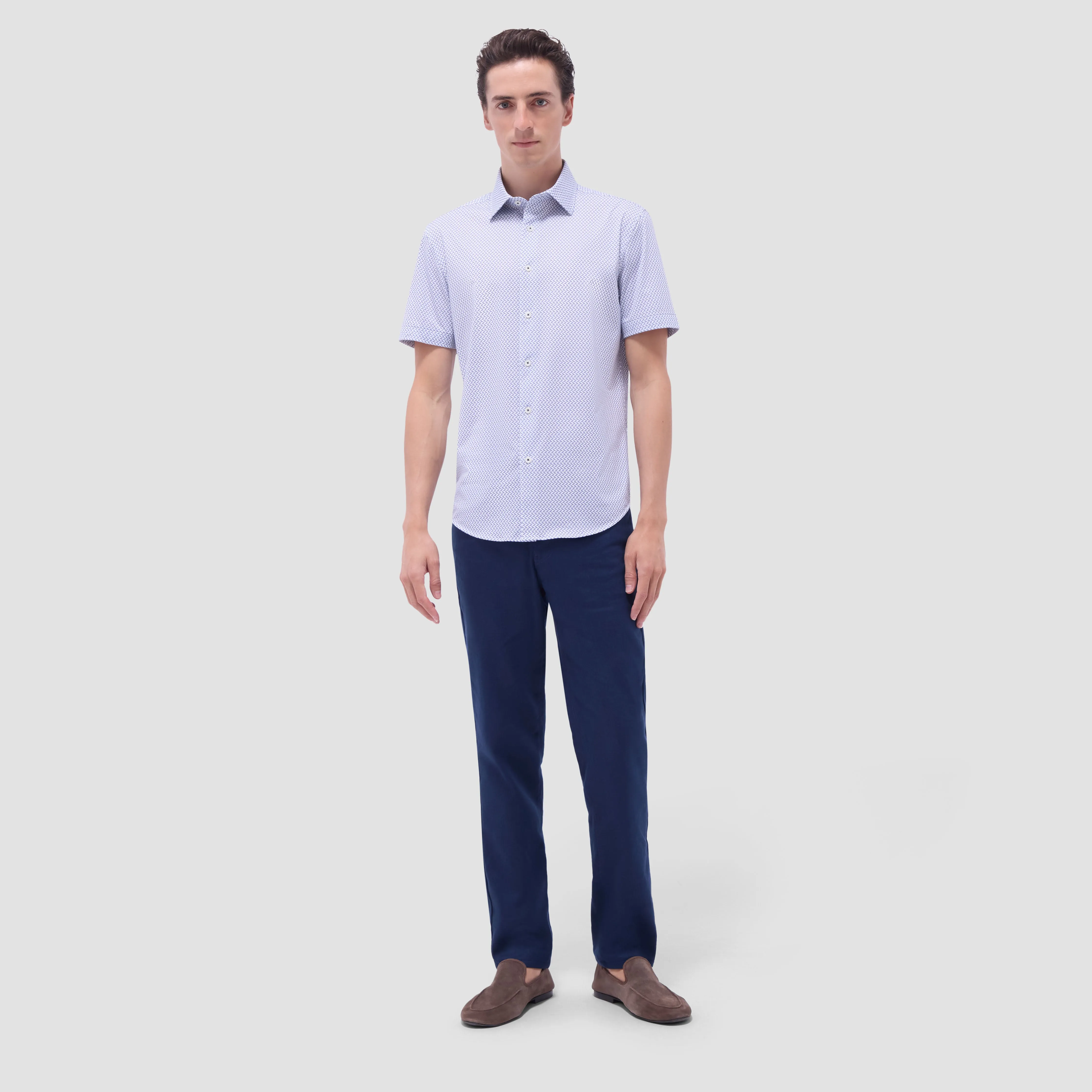 Miles Bird Print OoohCotton Short-Sleeve Shirt