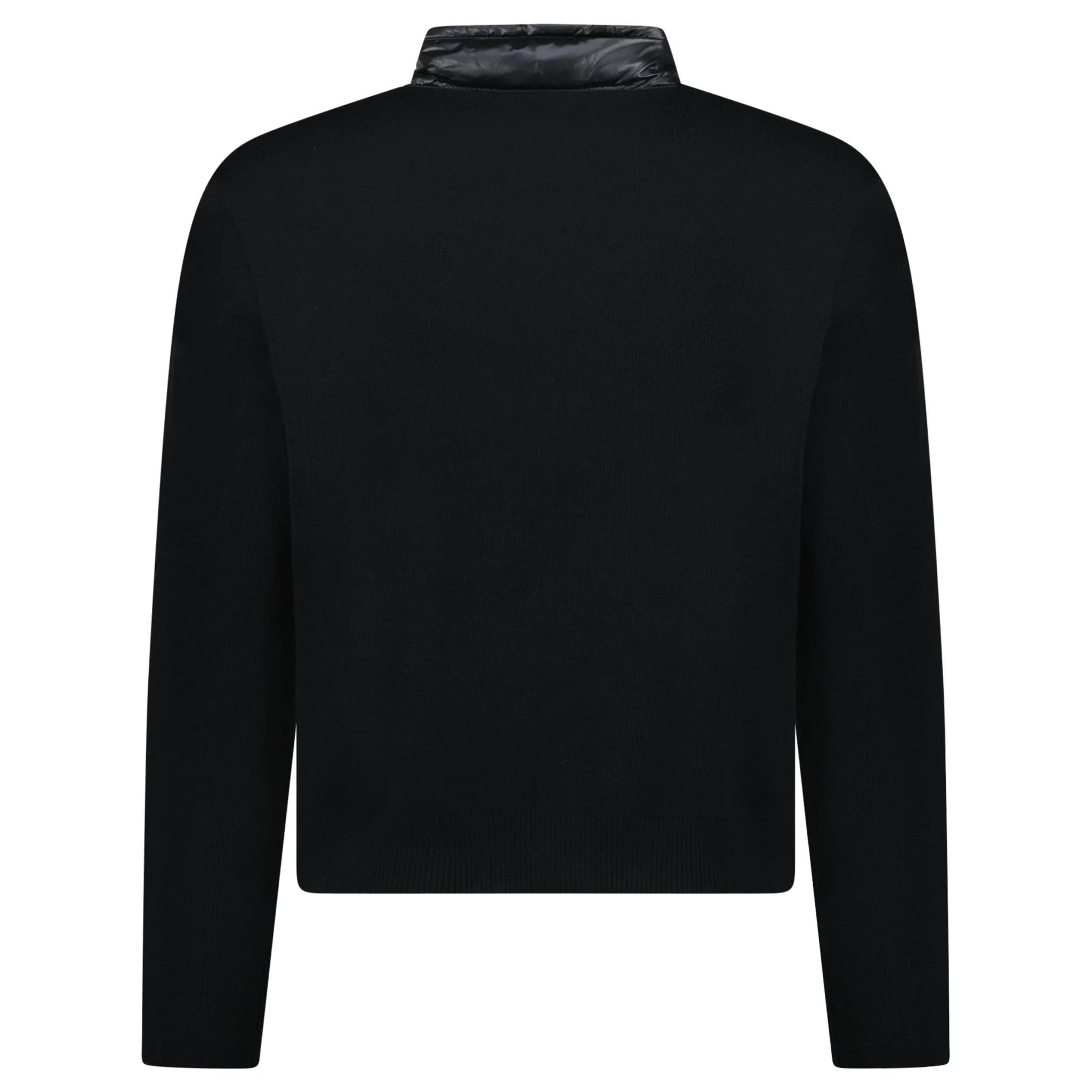 MONCLER PADDED WOOL ZIP-UP CARDIGAN BLACK