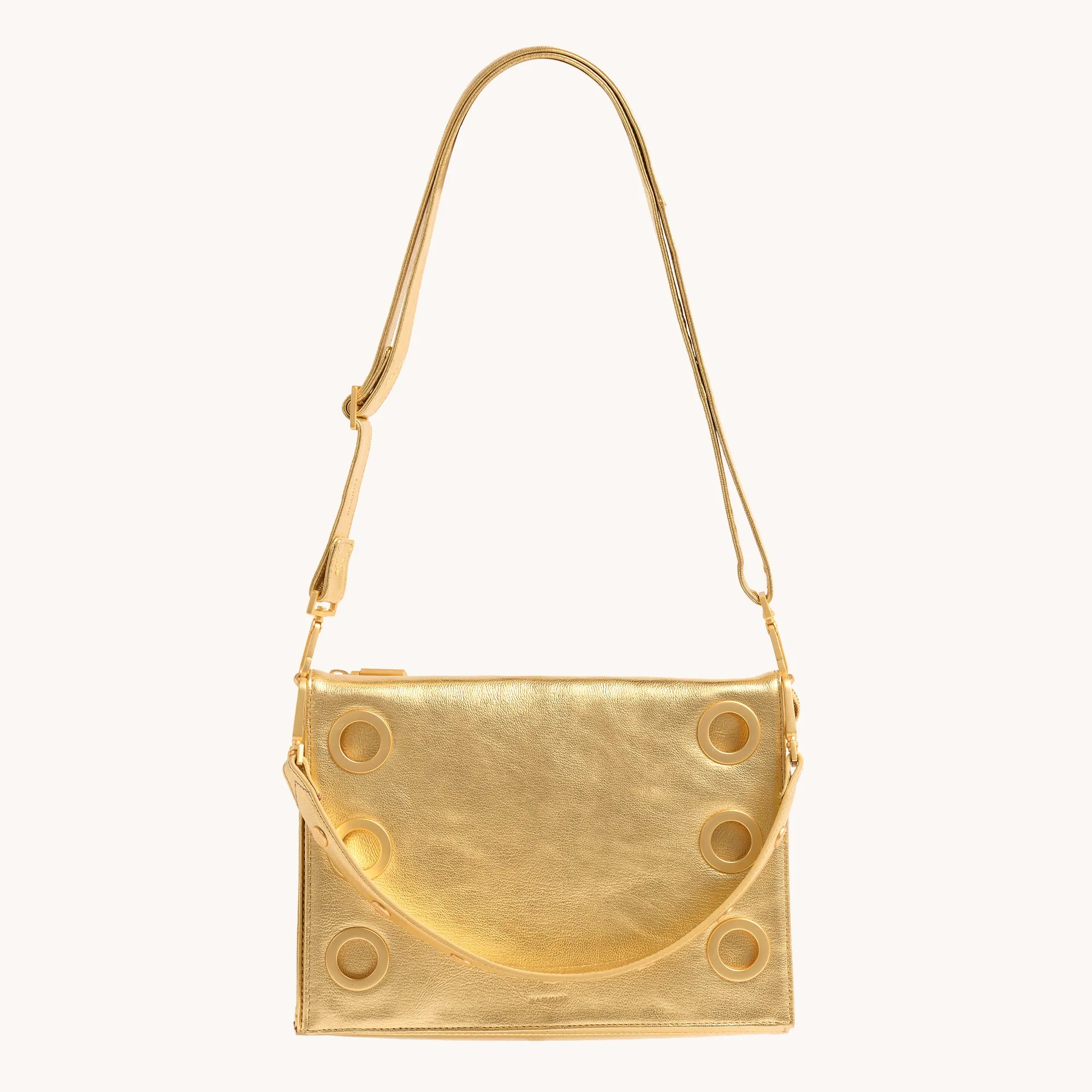 Montana Clutch | Gala Gold/Brushed Gold Hammered | Lrg