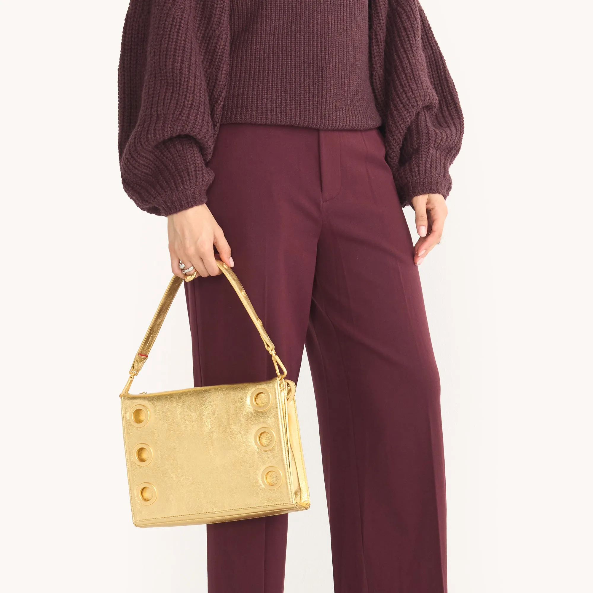 Montana Clutch | Gala Gold/Brushed Gold Hammered | Lrg