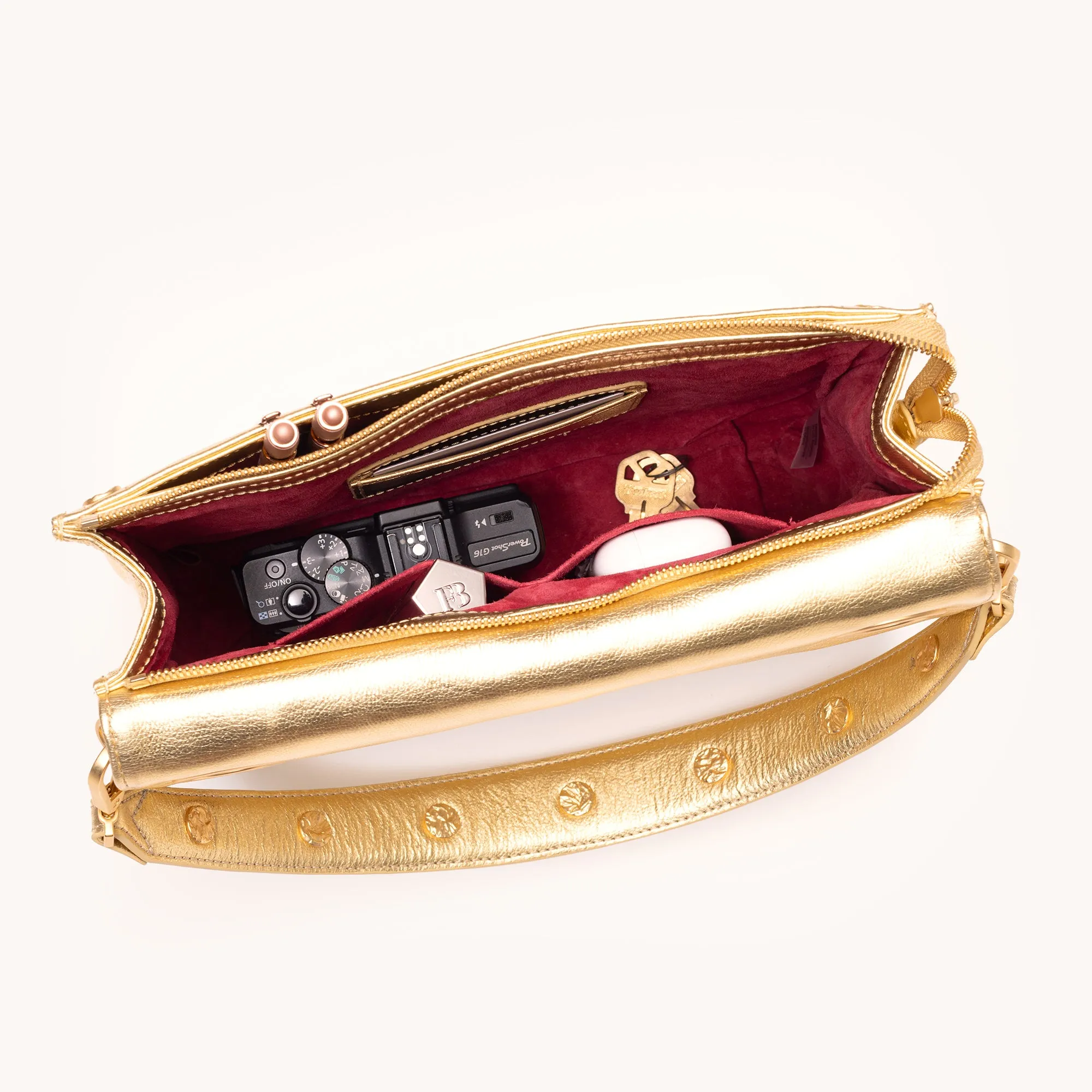 Montana Clutch | Gala Gold/Brushed Gold Hammered | Lrg