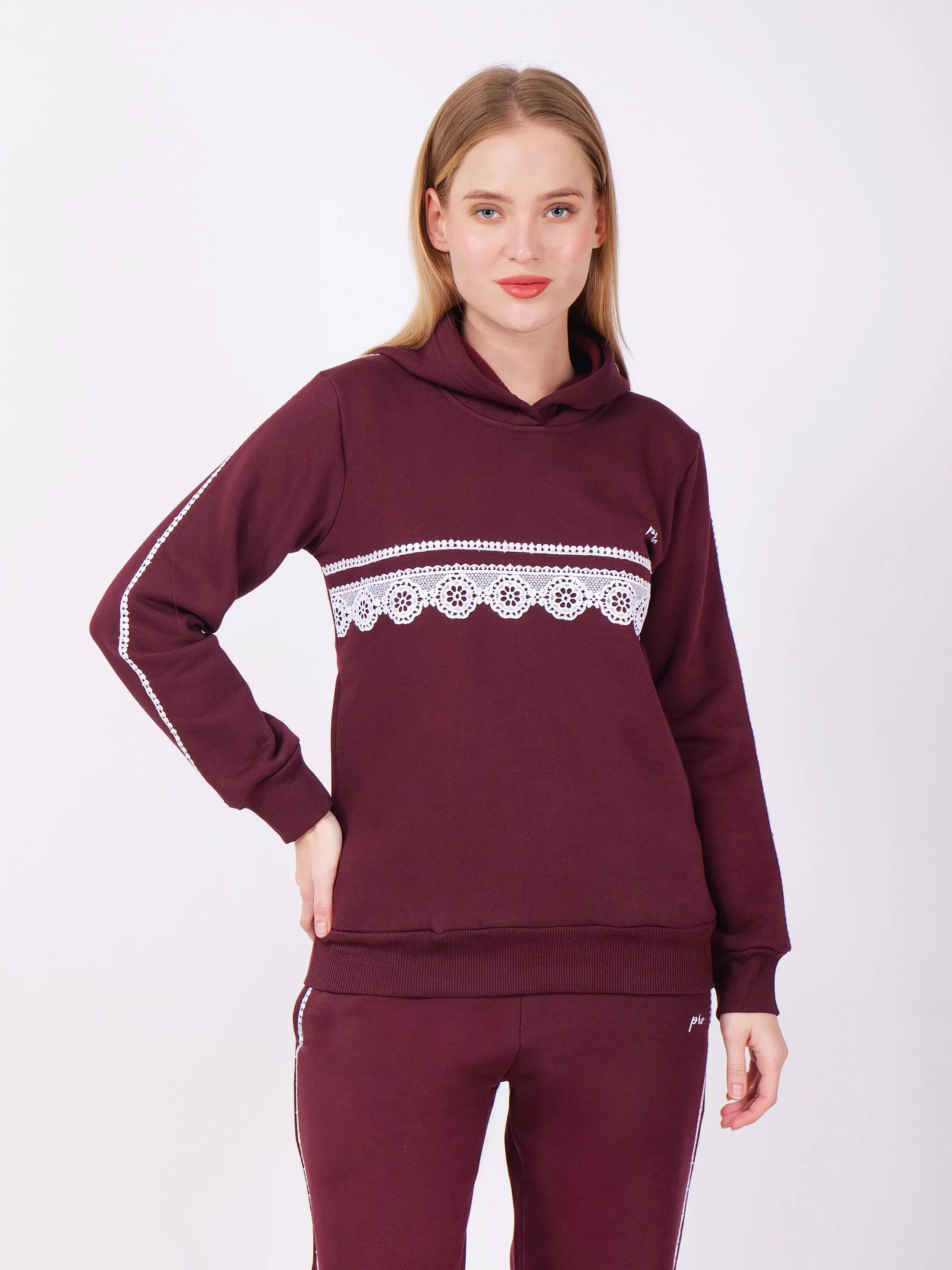 Prrodality's Lace-Accent Fleece Co-ord Set