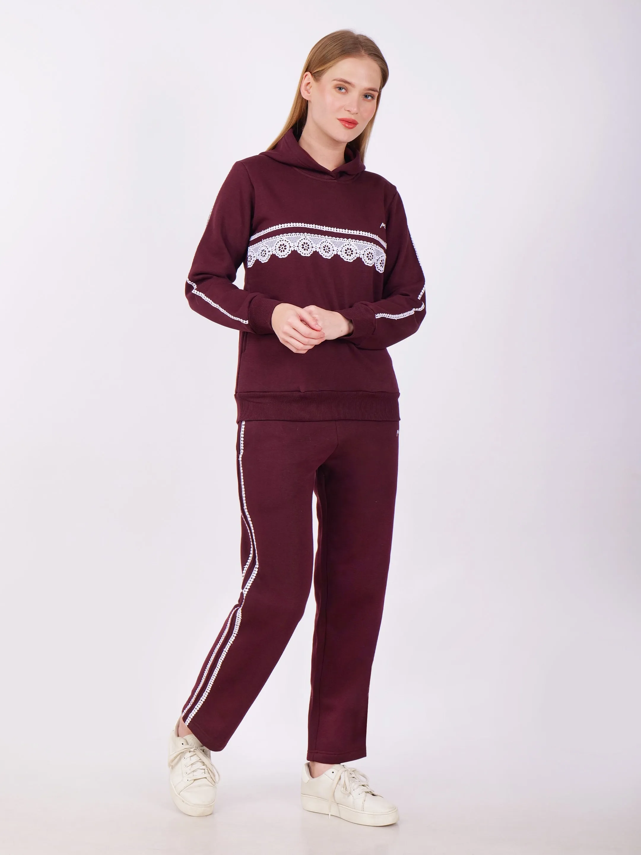 Prrodality's Lace-Accent Fleece Co-ord Set