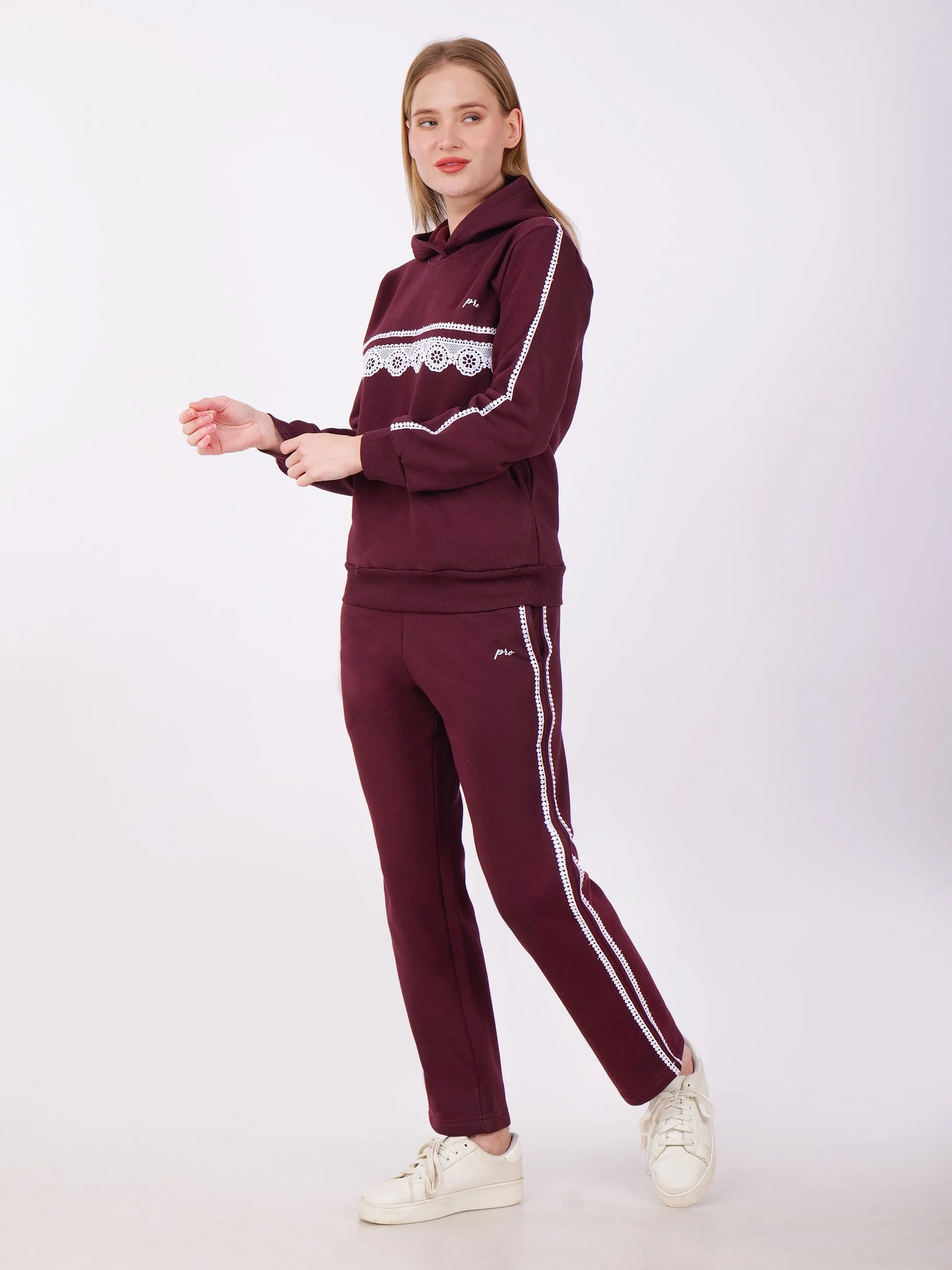 Prrodality's Lace-Accent Fleece Co-ord Set