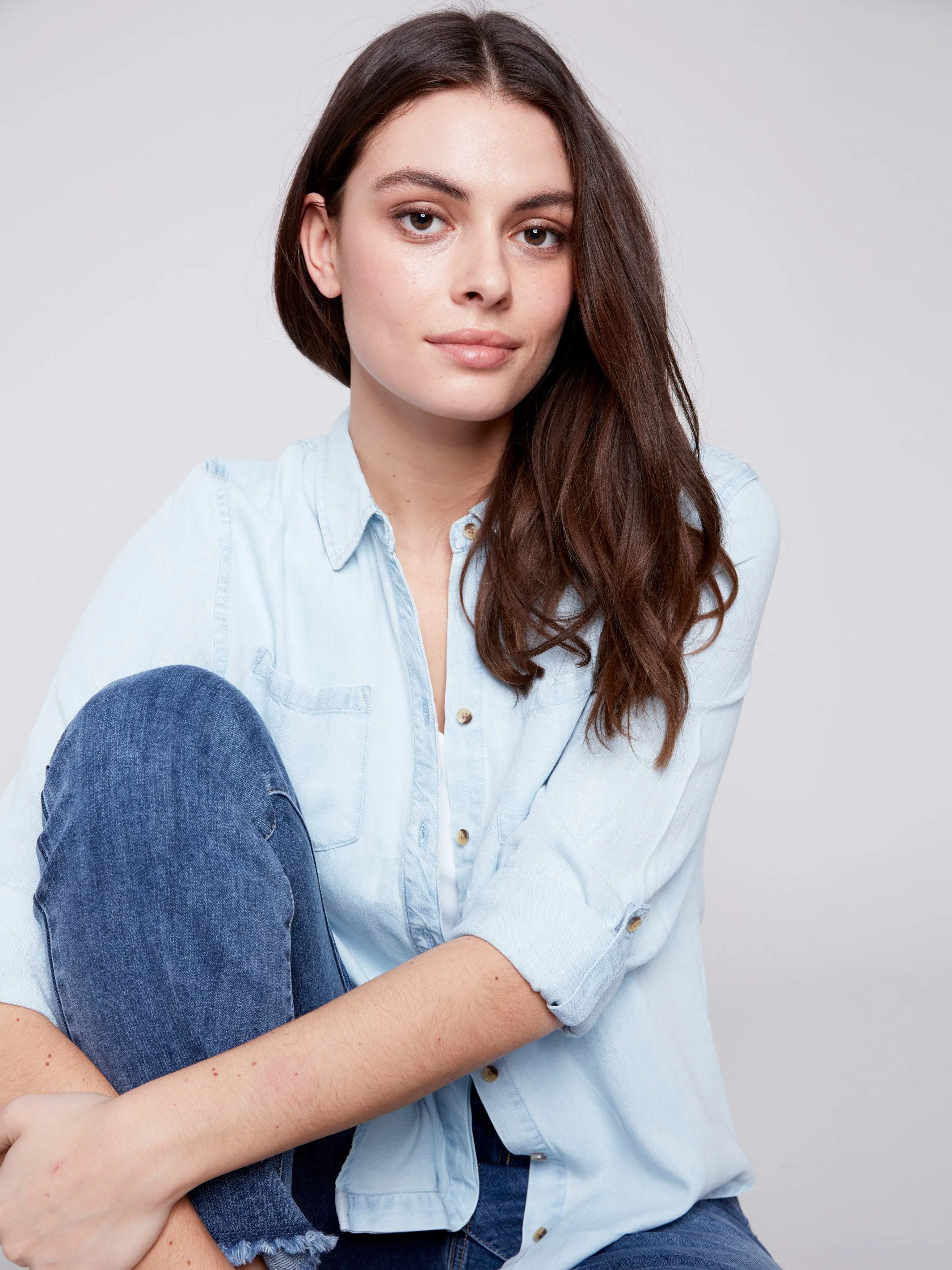 Tencel Button-Down Shirt - Denim