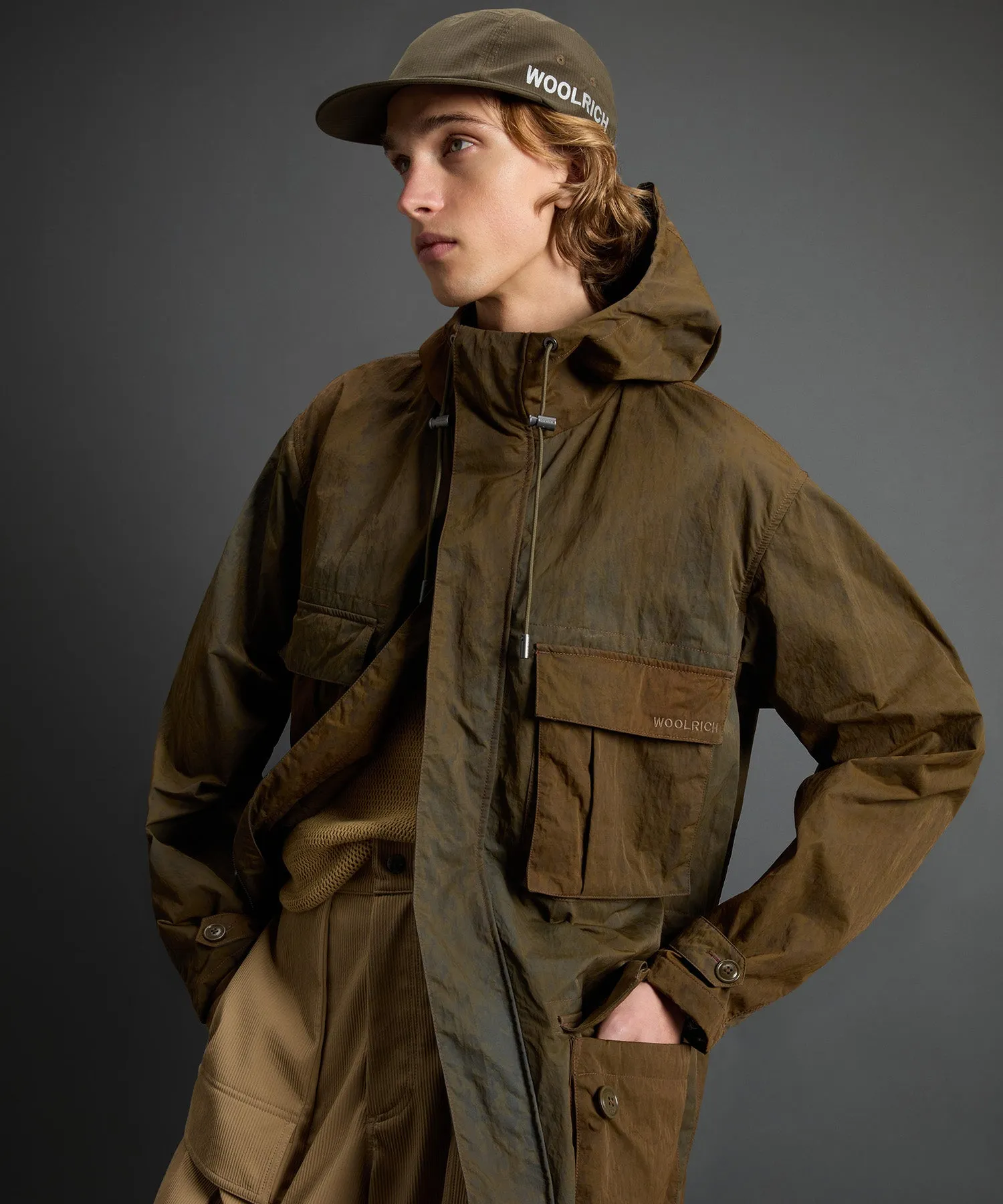 Todd Snyder x Woolrich Fishtail Parka in Ecru Olive