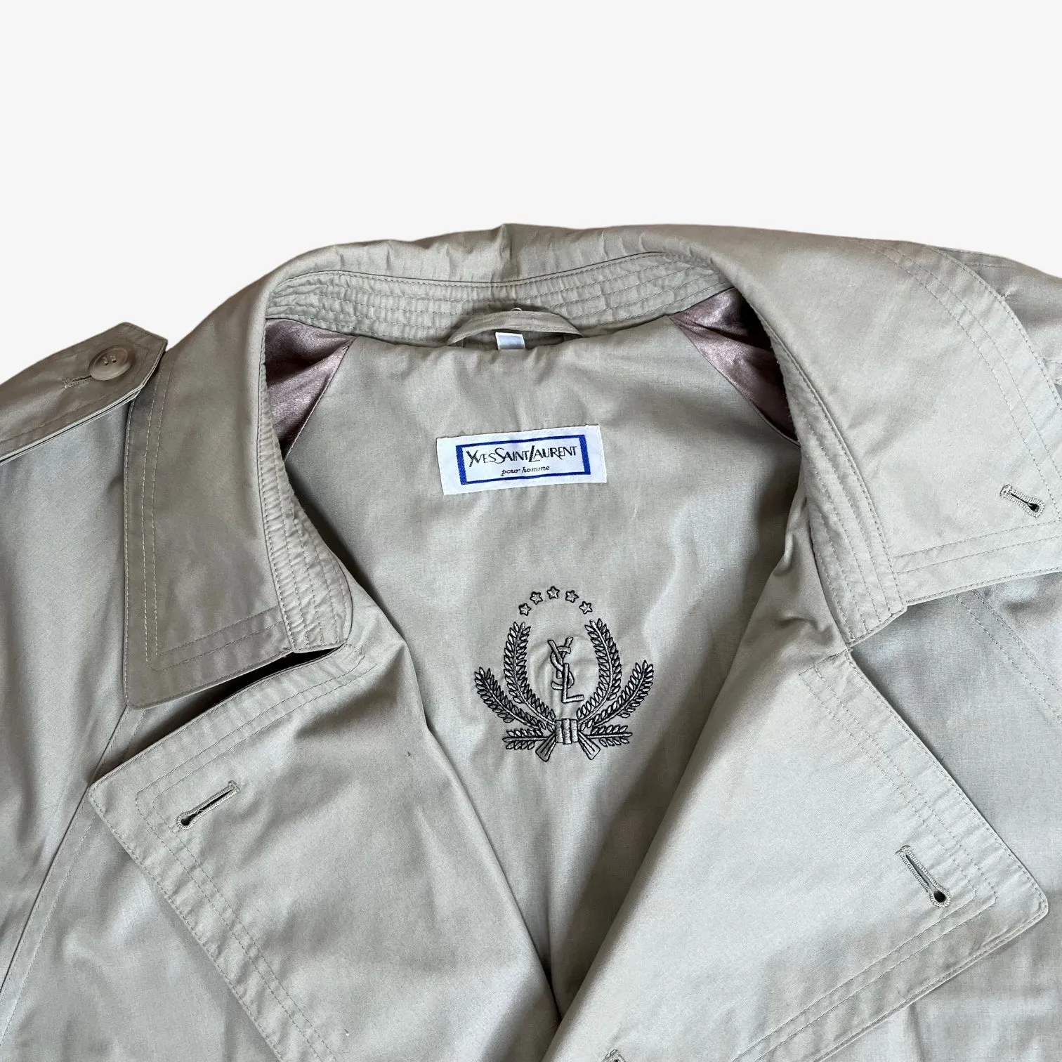 Yves Saint Laurent Double Breasted Trench Coat